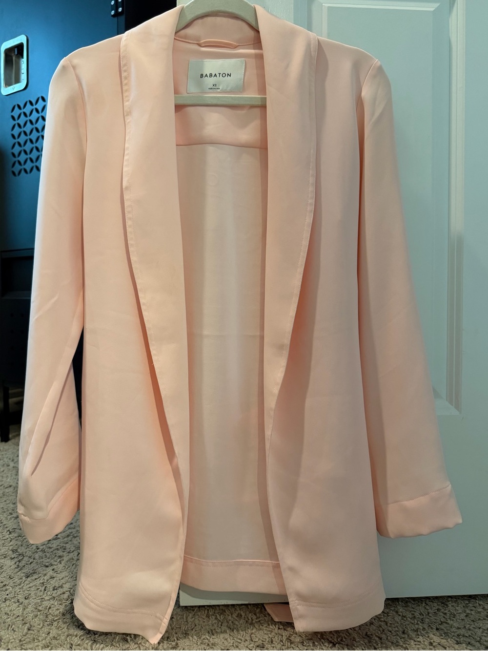 Aritzia Light Blush Open-Front Blazer